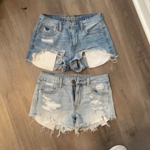 Two pairs of jean shorts